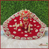 Shaneel Heavy Gotapatti Work Red Laddu Poshak